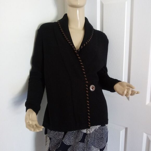 Lauren Ralph Lauren One Button Black Cardi… - Picture 1 of 6